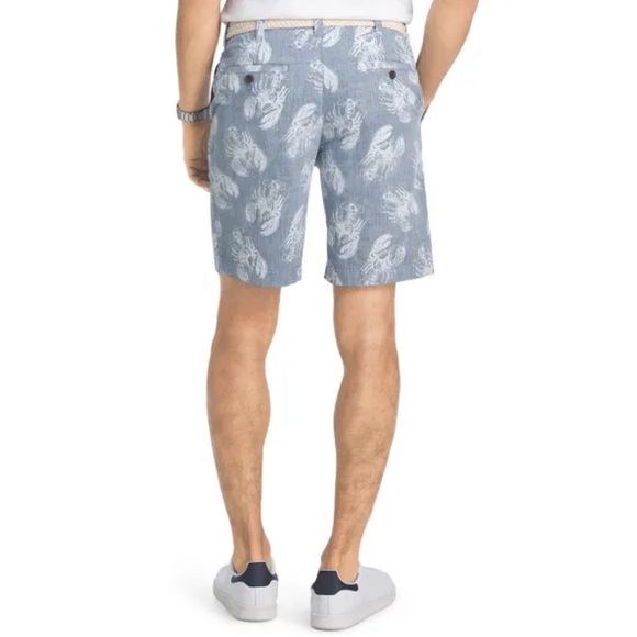 Izod SaltWater‎ Men's  Red Shorts Chino Lobster Print Size 30W 9.5 Inseam NWT - Picture 2 of 12